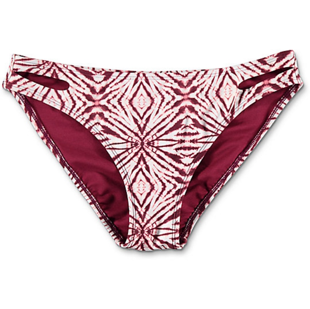 Malibu bikini bottoms swimwear swimsuit bathing suit beach summer red tie dye - Picture 3 of 4